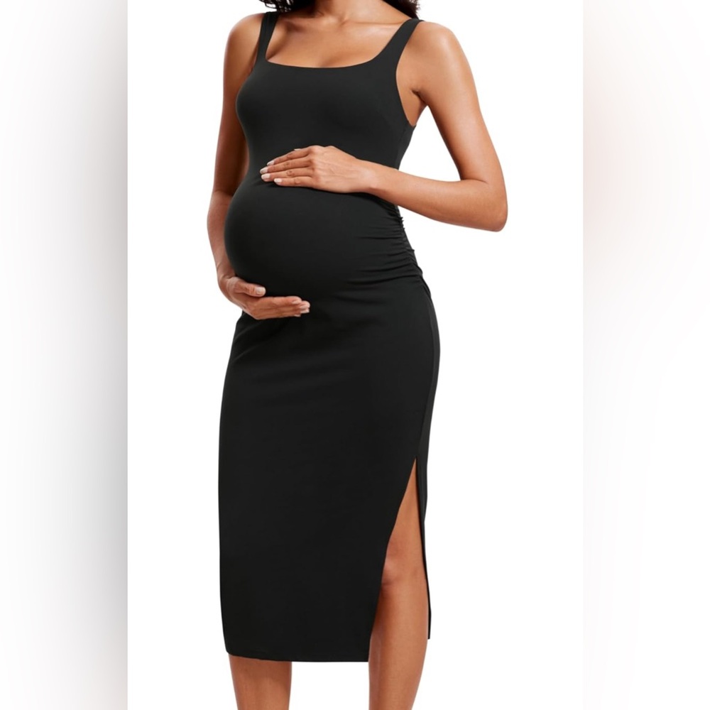 CRZ Yoga Butterluxe Black Maternity Dress